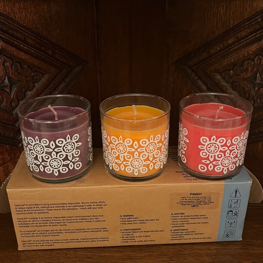 NIB PartyLite scented candle trio jars